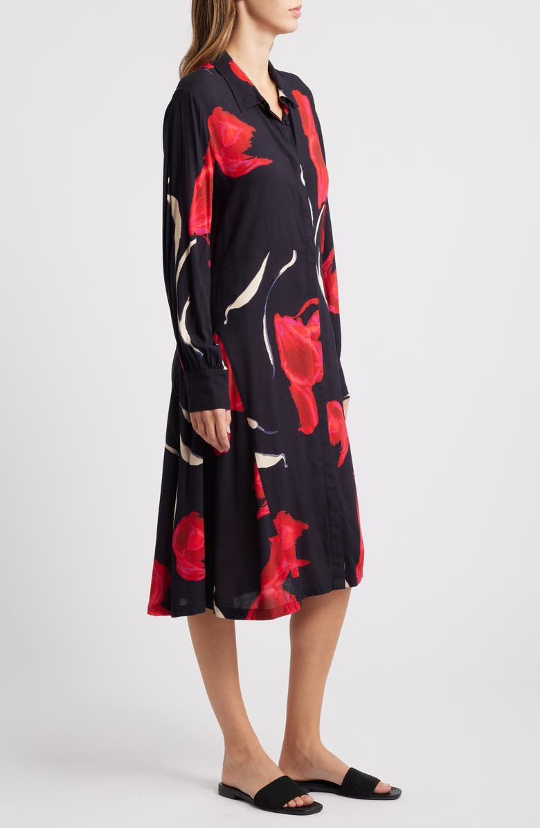 Masai Copenhagen Nadia Floral Long Sleeve Midi Shirtdress, Alternate, color,