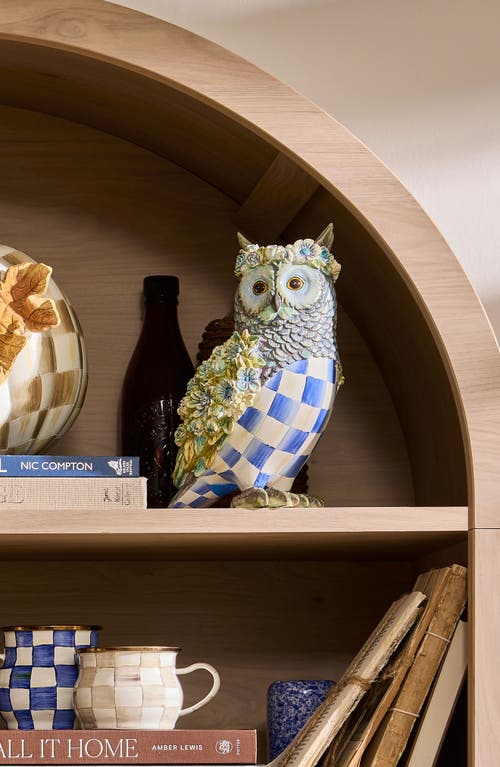 Mackenzie-childs Mackenzie Childs Royal Autumn Owl Figurine In Blue