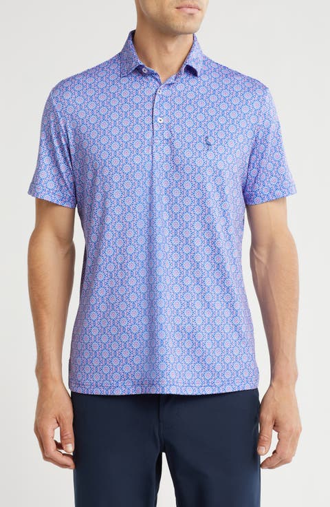 Mosaic Floral Performance Polo