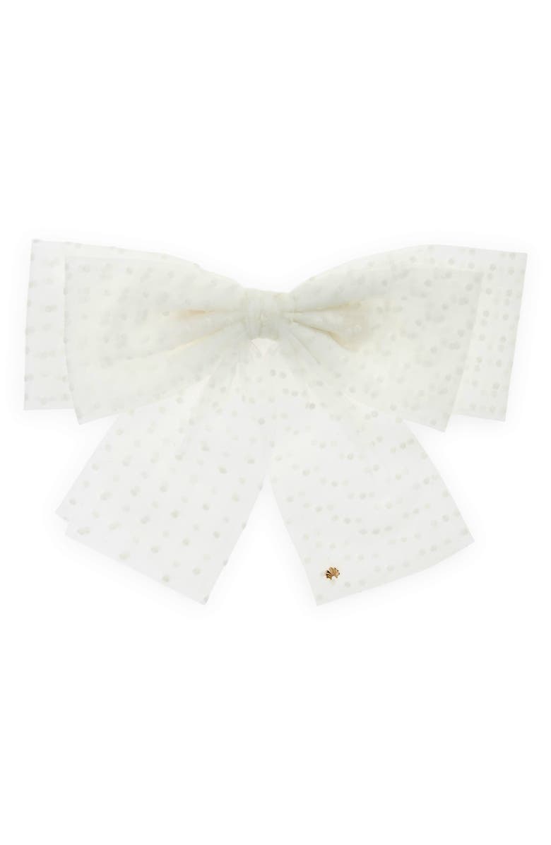Lele Sadoughi Swiss Dot Sheer Bow Barrette, Main, color,