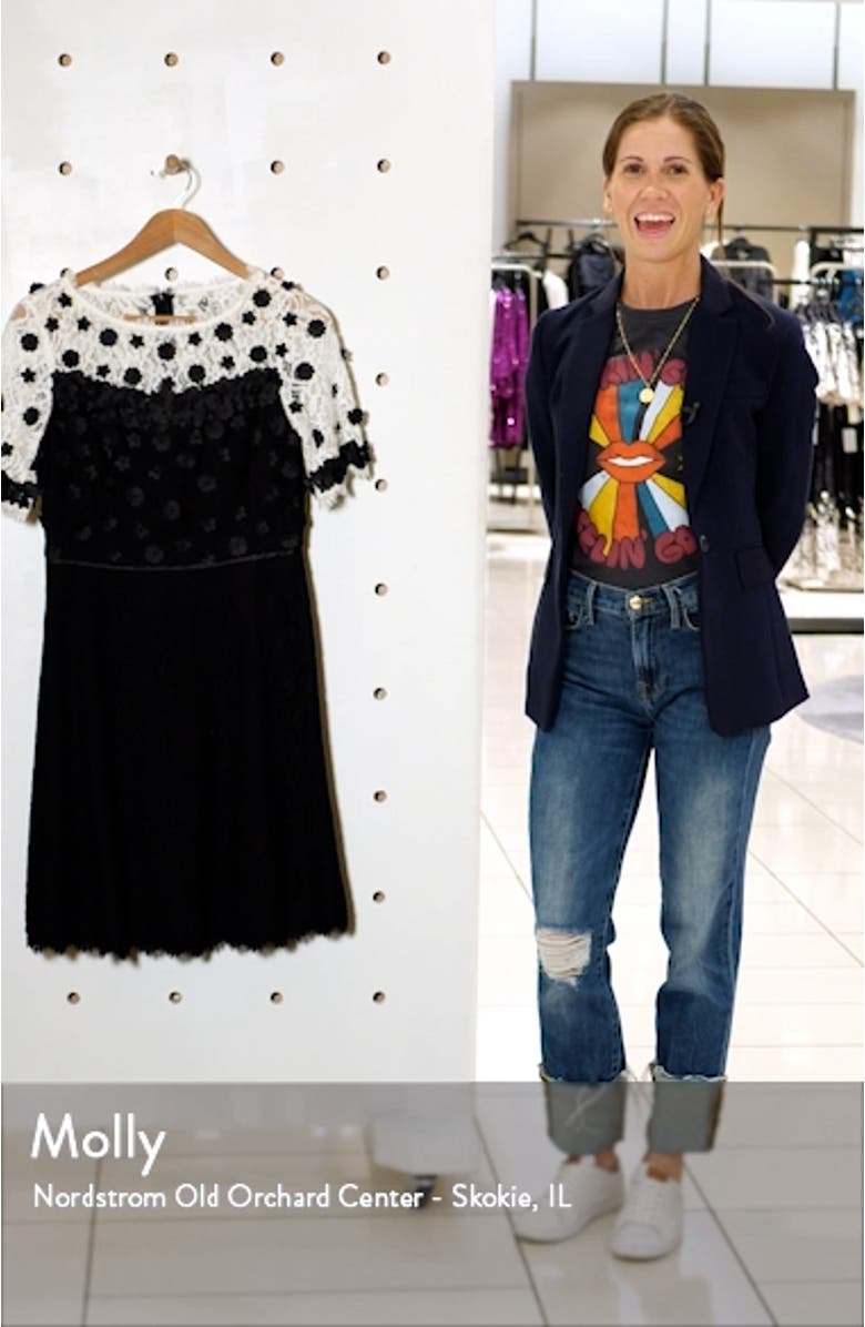 Lace Floral Appliqué Fit & Flare Dress, sales video thumbnail