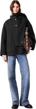 maje Coat with removable scarf