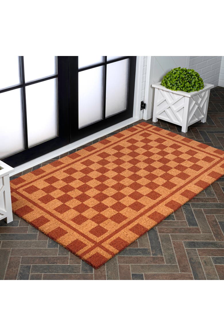 Peater Classic Casual Commerical Natural Coir Indoor/Outdoor Mat, Alternate, color, Natural Red