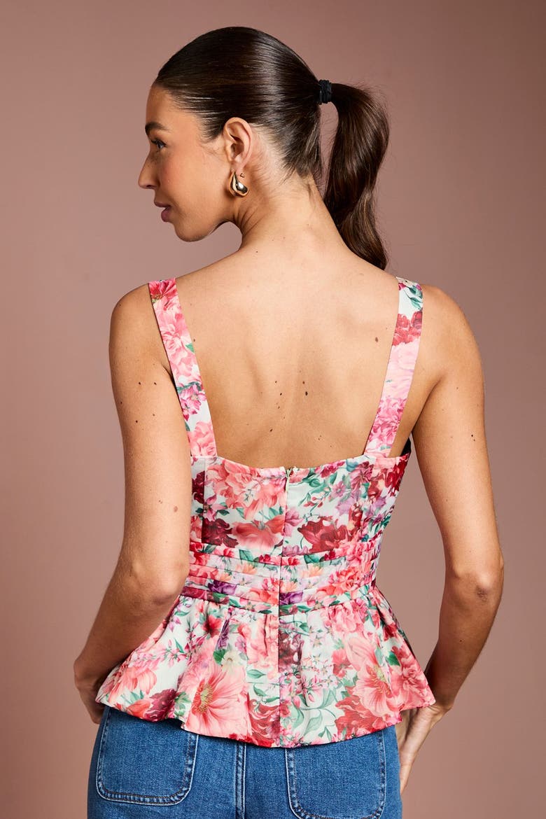 Ruffled Square Neck Peplum Blouse, Alternate, color, Sage