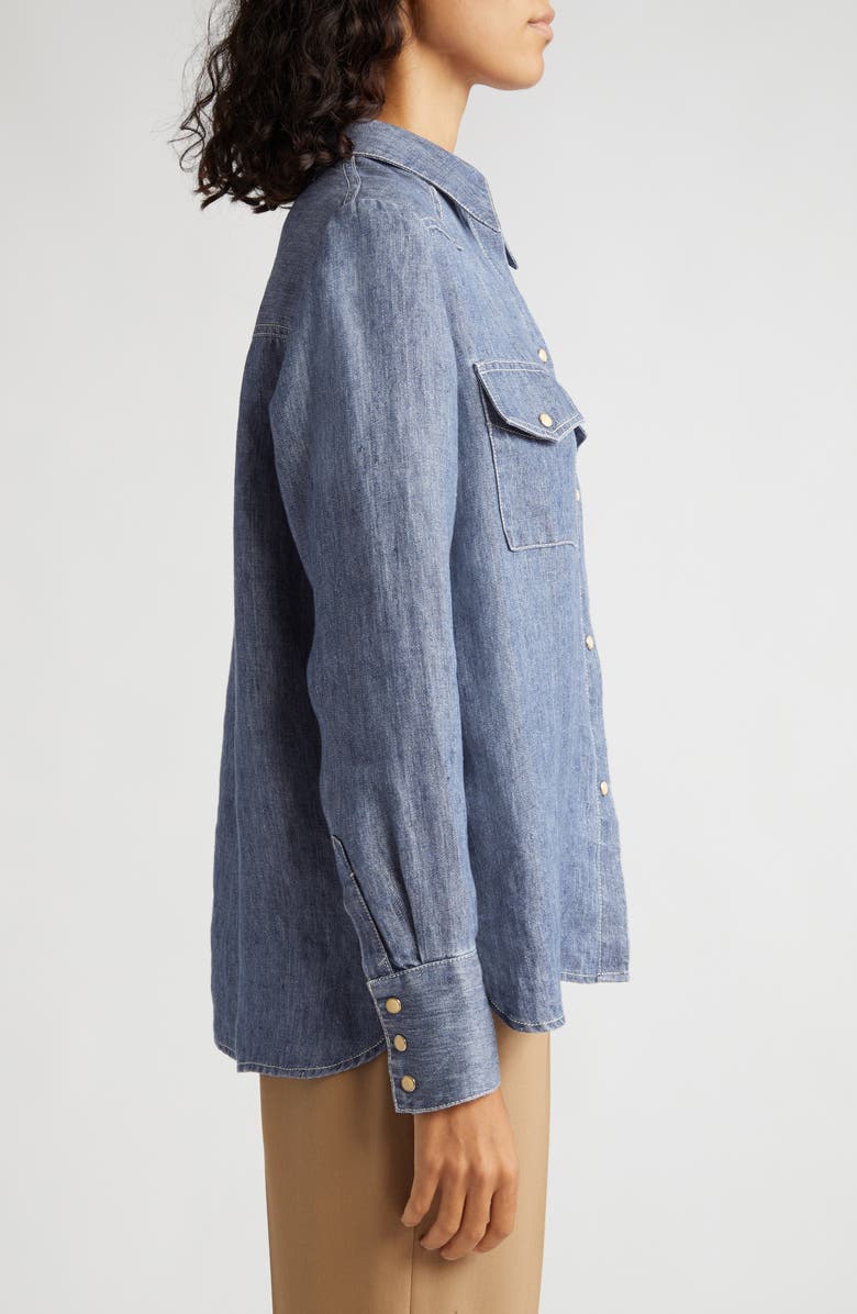 TWP Rancher's Daughter Denim Snap-Up Shirt, Alternate, color, Medium Indigo