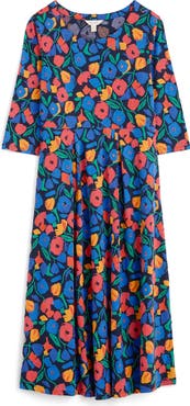 Seasalt Cornwall Veronica Floral Organic Cotton Jersey Midi Dress
