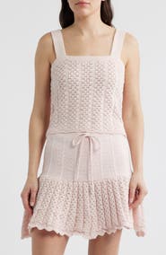 DELUC Capri Crop Pointelle Top