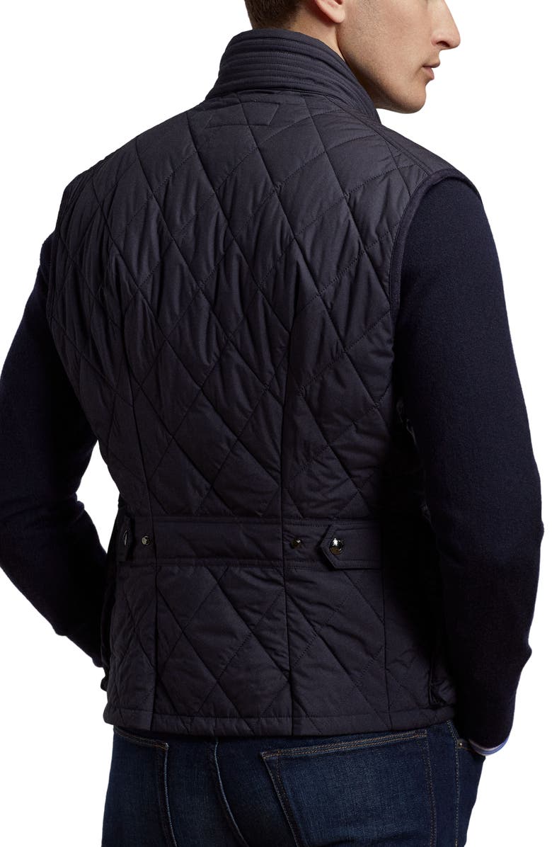 Ralph Lauren Purple Label Leyland Diamond Quilted Vest, Alternate, color, Classic Chairman Navy