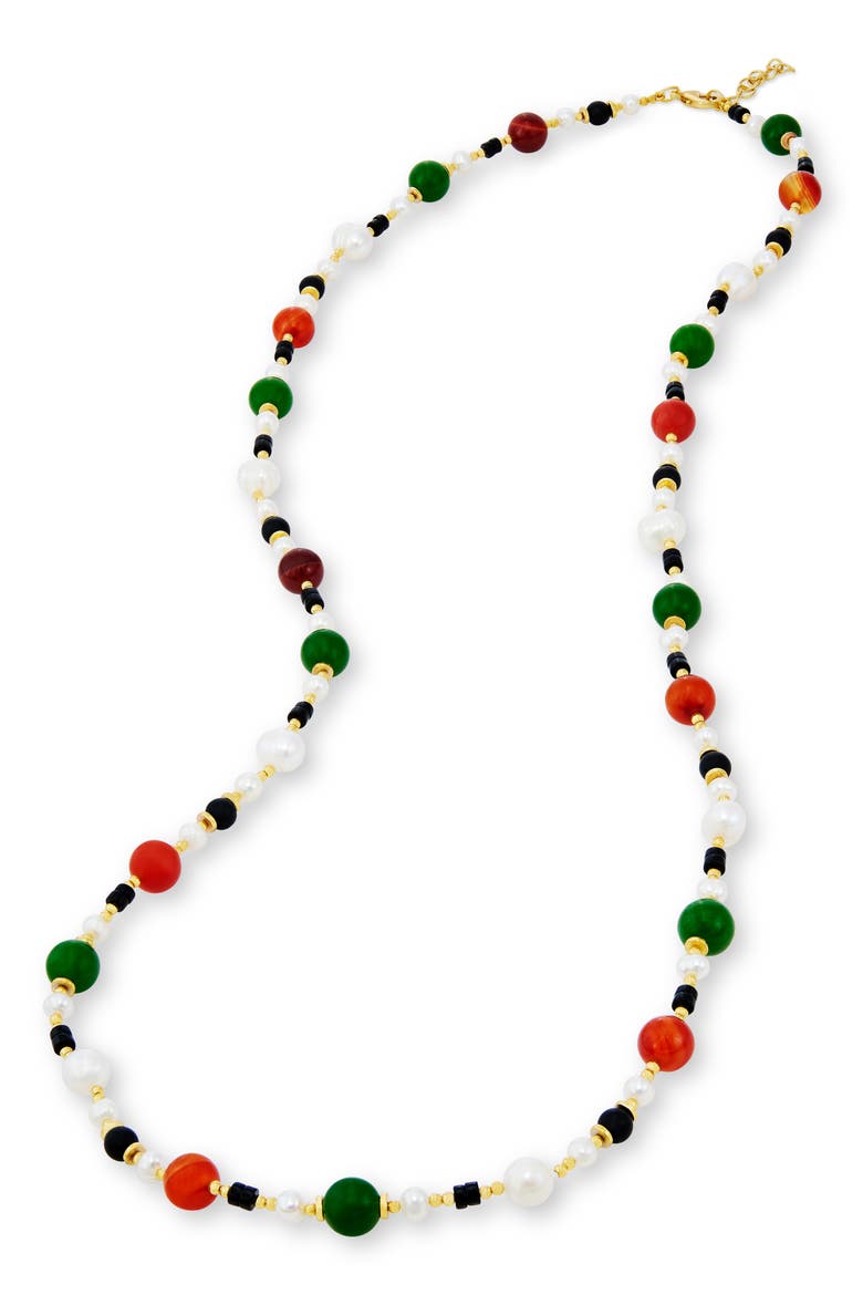 Cultured Freshwater Pearl & Agate Strand Necklace, Alternate, color, MULTI COLOR