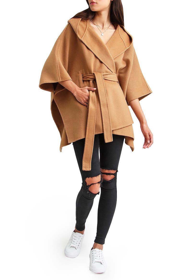 Jackson Landing Wool Blend Cape Coat, Alternate, color, CAMEL