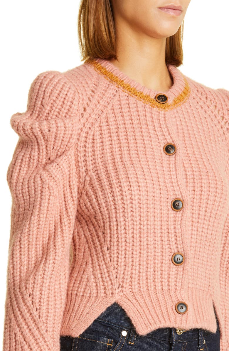Ulla Johnson Elle Puff Sleeve Cardigan, Alternate, color, 