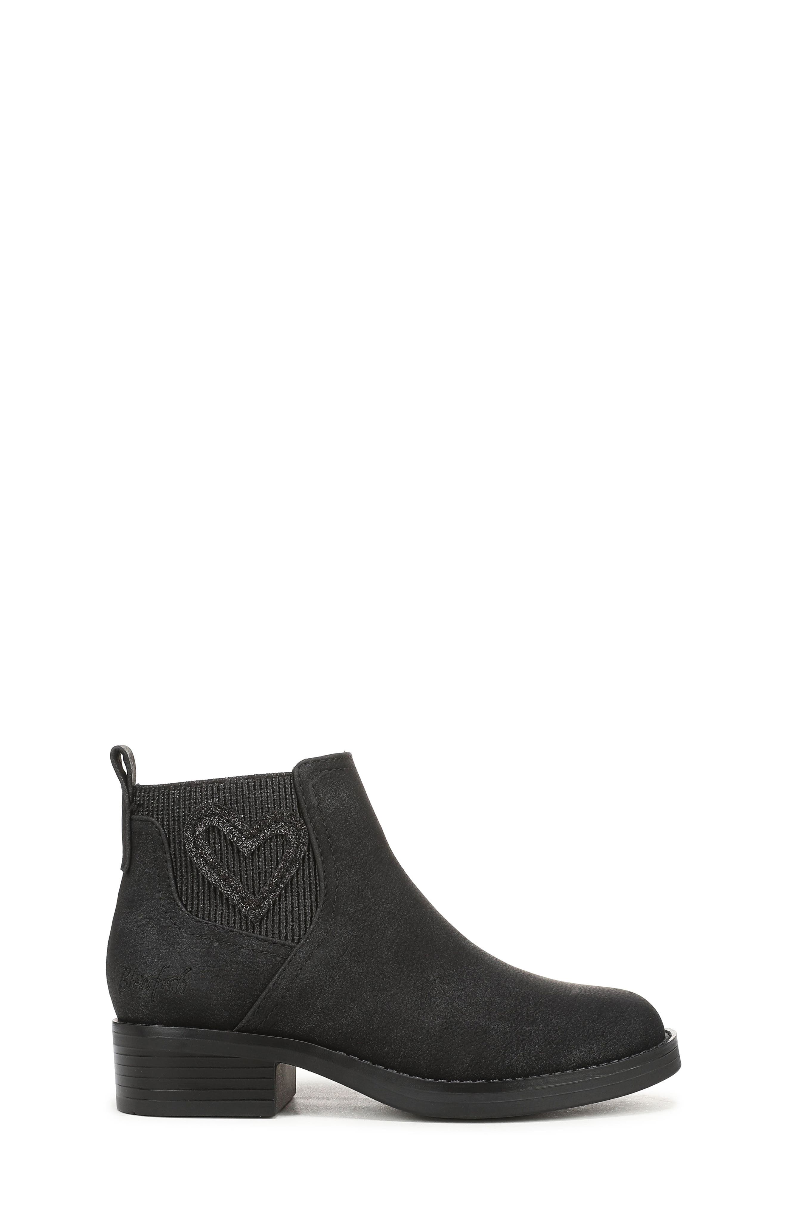 Kids' Zander Glitter Ankle Boot, Alternate, color, BLACK FAUX LEATHER