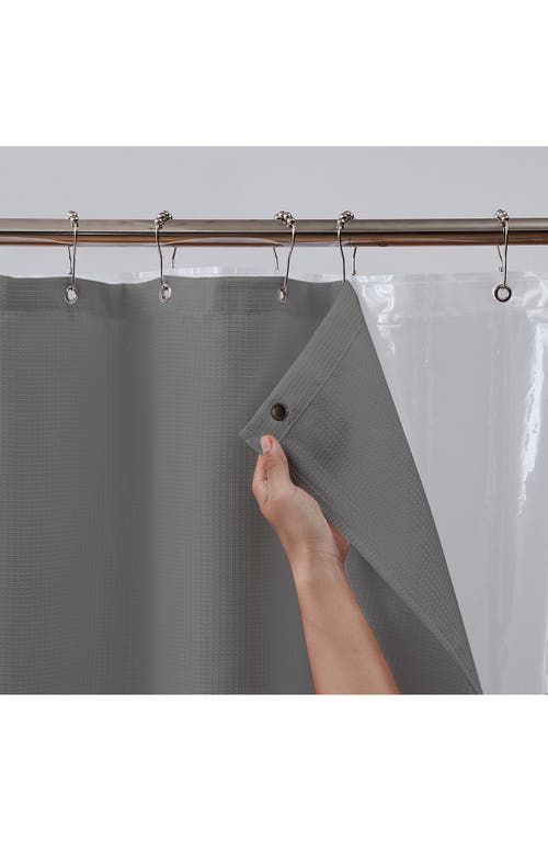 Dainty Home Textured Shower Curtain In Gray