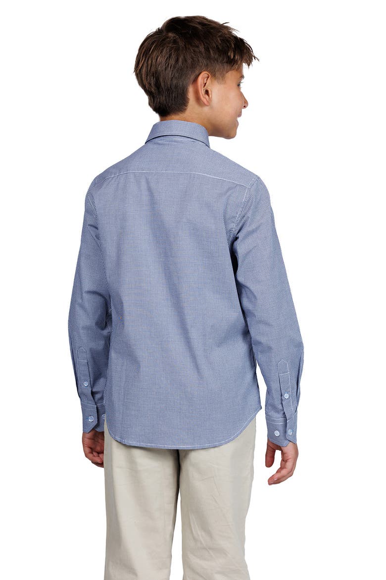 Kids' Signature Gingham Print Button-Up Shirt, Alternate, color, NAVY