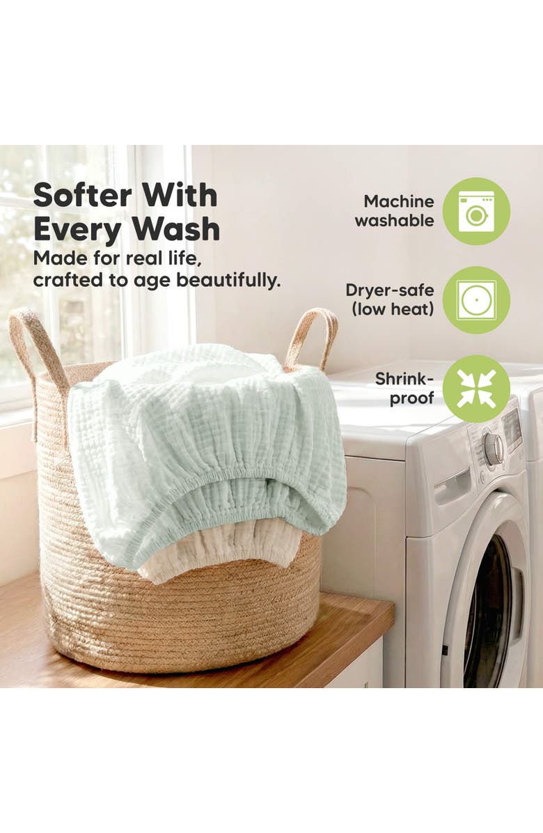 KeaBabies 2-Pack Lyra Muslin Mini Crib Sheets, Alternate, color, Soft White