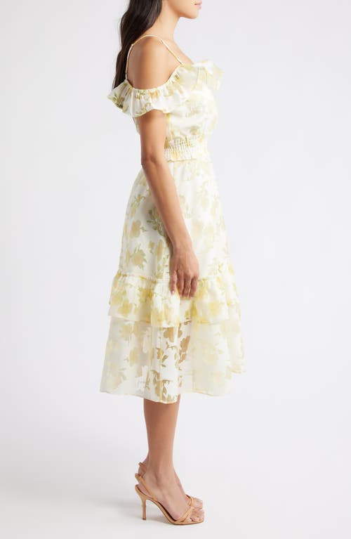 Layered With Love Off The Shoulder Ruffle Midi Dress In Yellow
