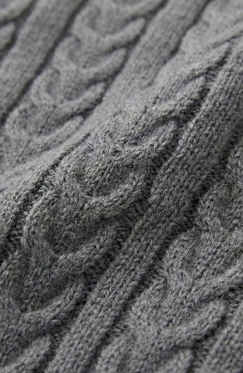 Modenaire Cable Knit V-Neck Sweater Dress, Alternate, color, Heather Grey