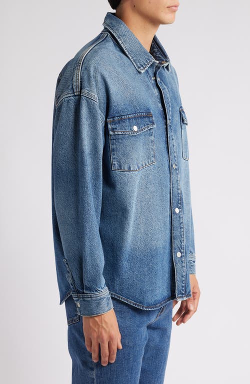 Frame Relaxed Double Pocket Denim Shirt Jacket In Briset