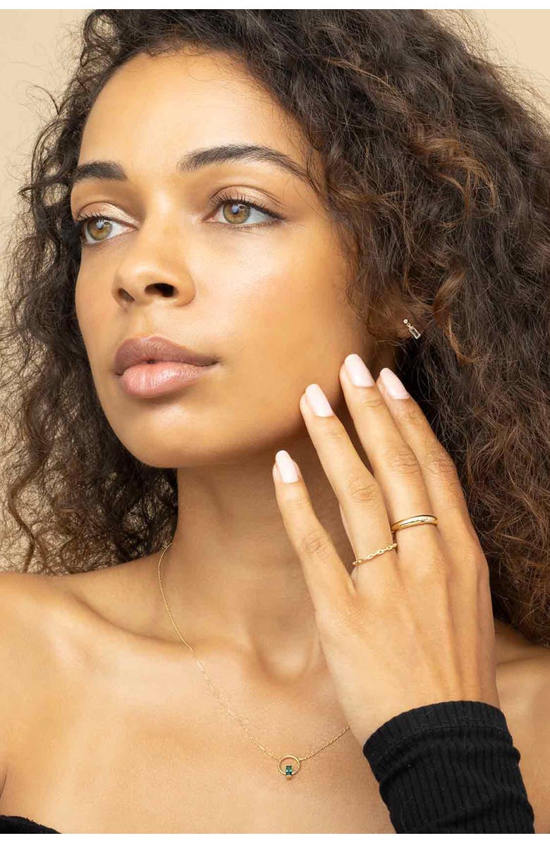 Oradina 14K Yellow Gold Demi Fresco Studs, Alternate, color, Yellow Gold