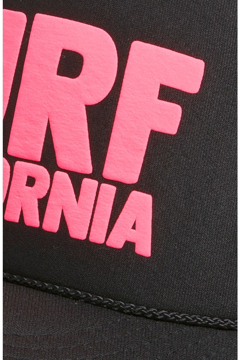 Surf California Trucker Hat, Alternate, color, BLACK