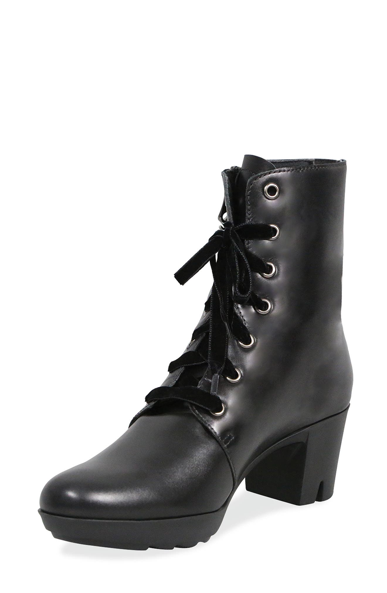 Brittie Bootie, Alternate, color, BLACK LEAT