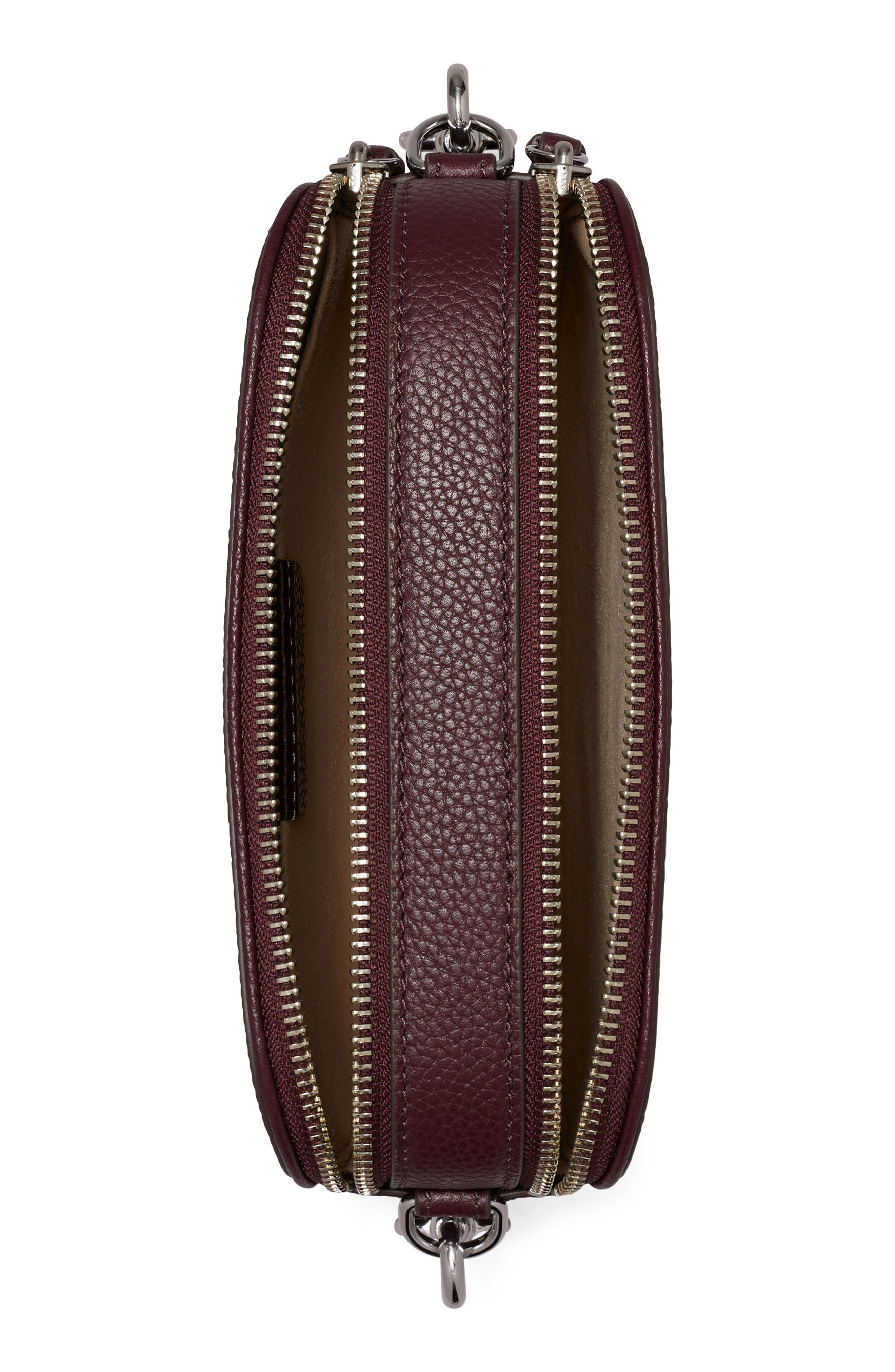 Mini Miller Leather Crossbody Bag, Alternate, color, DARK CARMINE