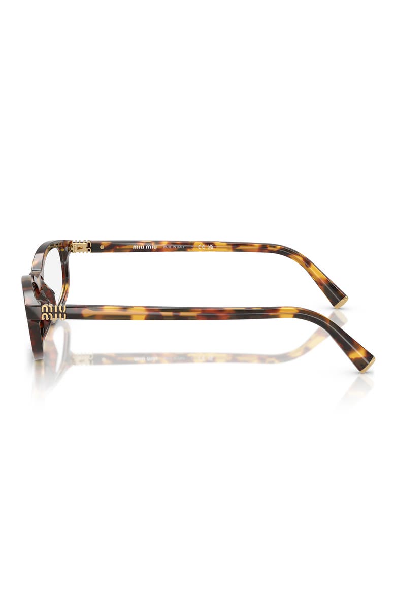 54mm Irregular Sunglasses, Alternate, color, HONEY HAVANA / CLEAR BLUE LIGHT FILTER