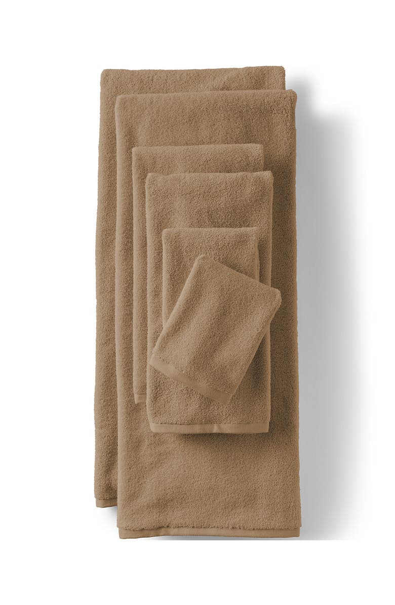 Lands' End Quick-Dry Cotton 6-Piece Bath Towel Set, Main, color, Rich Camel