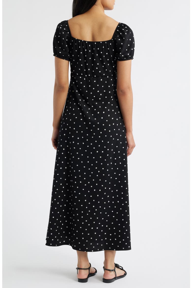 Ruched Midi Dress, Alternate, color, BLACK