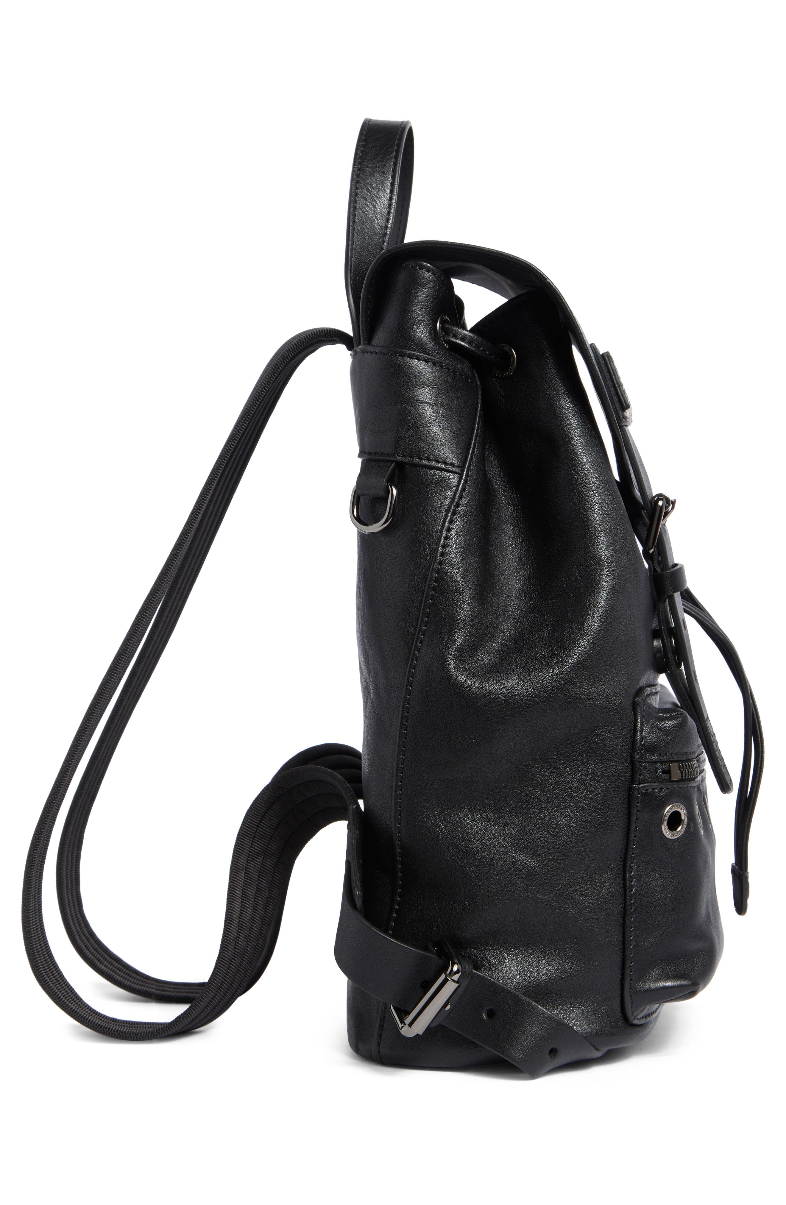 Longchamp Small 3D Rock Leather Backpack, Alternate, color, Black