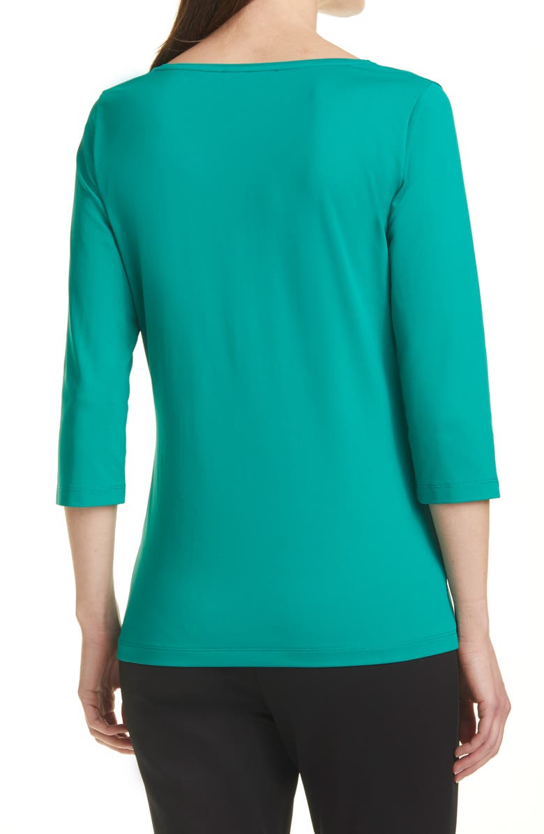 BOSS Scoop Neck Stretch Jersey Top, Alternate, color,