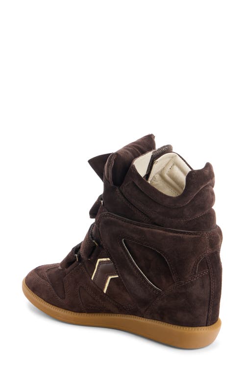 Isabel Marant Bekett Hidden Wedge High Top Sneaker In Brown
