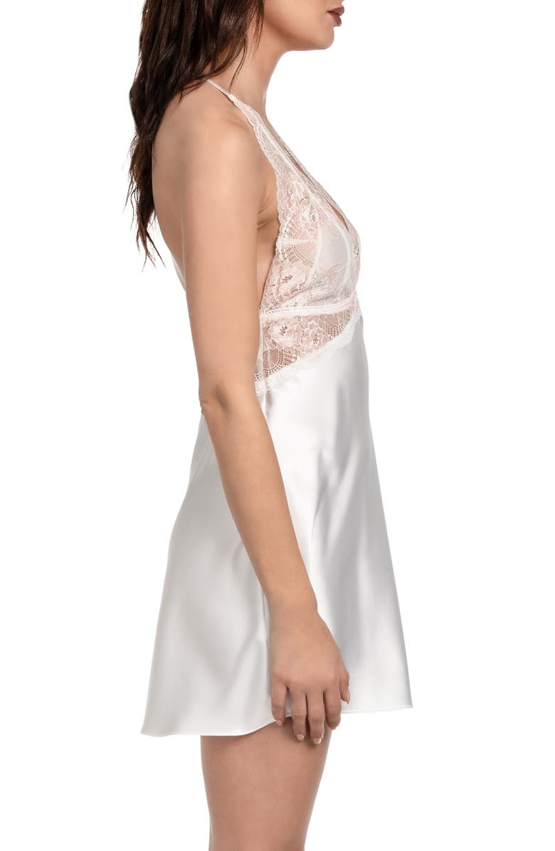 In Bloom by Jonquil Janelle Lace & Satin Chemise, Alternate, color, Ivory
