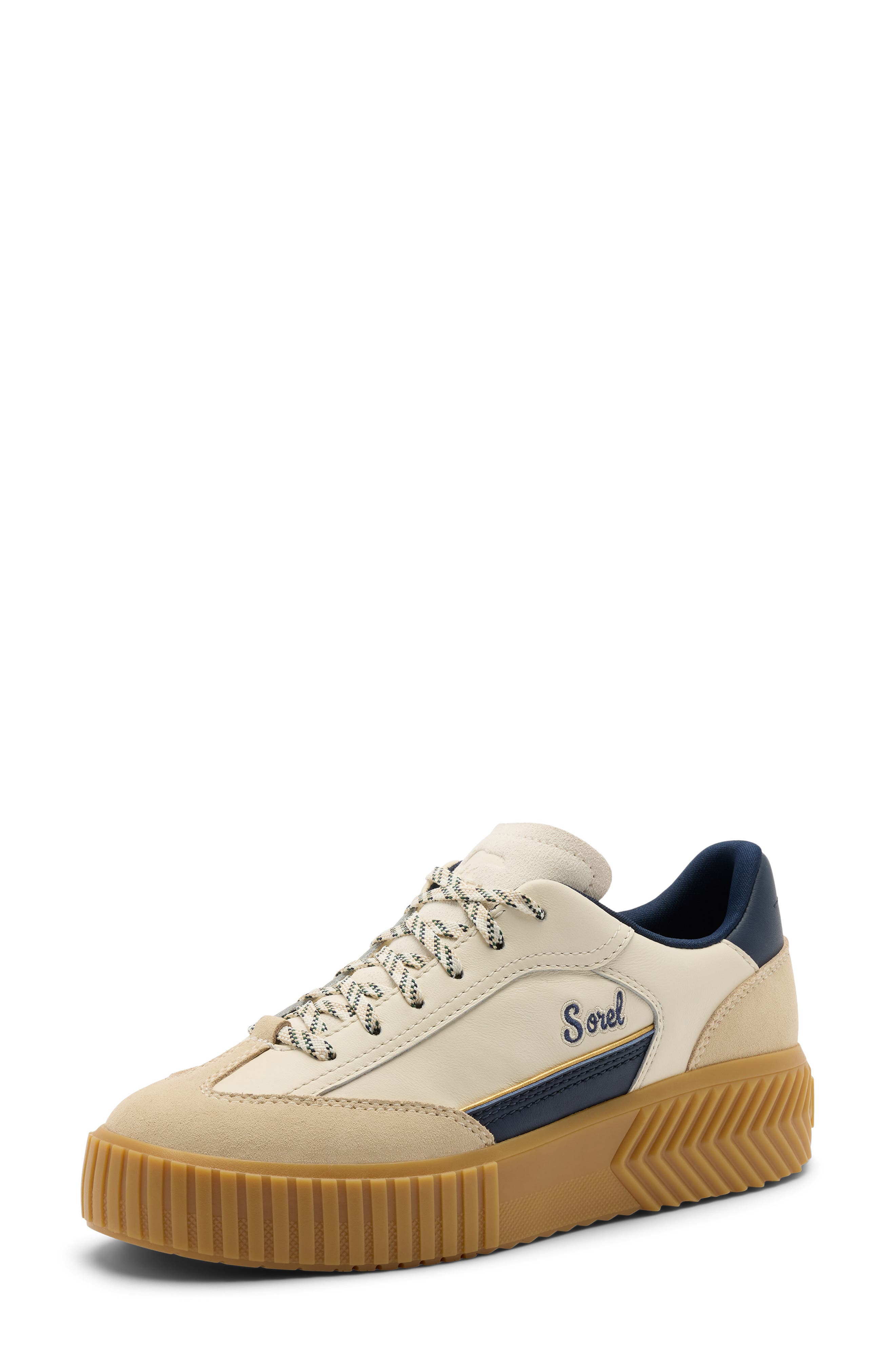 Ona Ave T-Toe Platform Sneaker, Alternate, color, SNOW/ COLLEGIATE NAVY