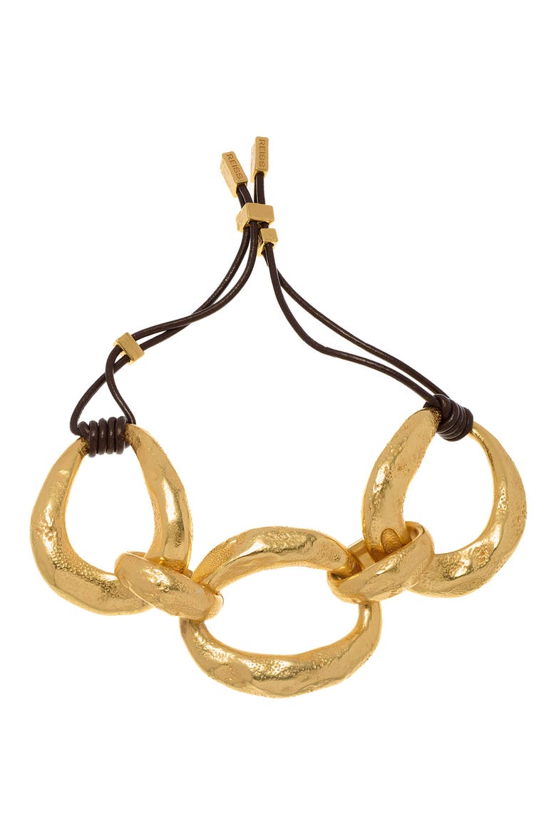 Monika Molten Link Bracelet, Alternate, color, GOLD TONE/ BROWN
