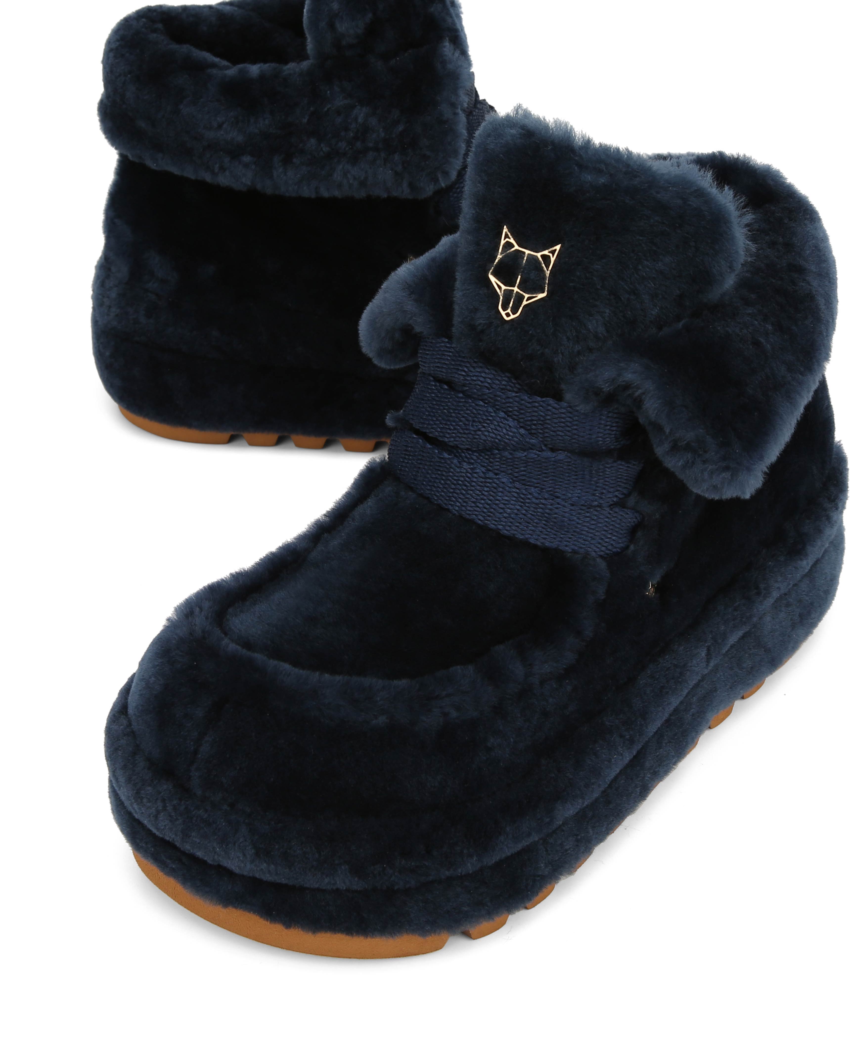 Naked Wolfe Bambi Suede/Shearling Boot, Alternate, color, Navy