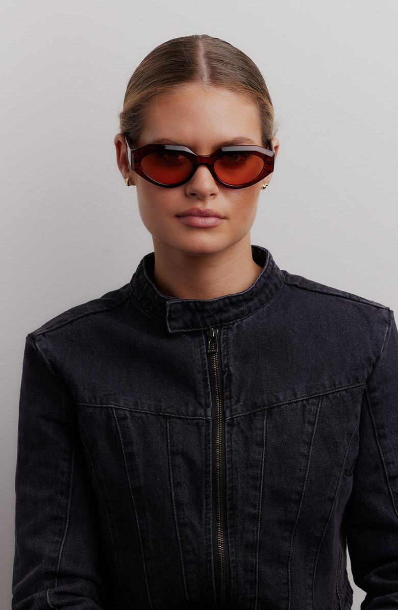 Reality Eyewear Luxe I Sunglasses, Alternate, color, Chocolate Rose