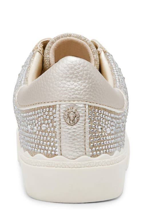 Anne Klein Carrie Crystal Encrusted Knit Sneaker In Platinum