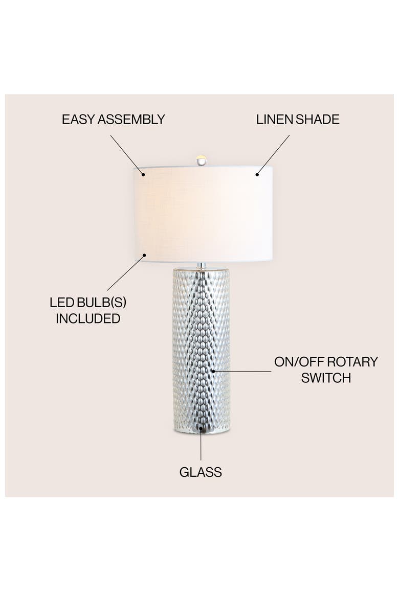 Isabella 30" Glass LED Table Lamp, Silver, Alternate, color, Silver