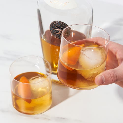 Viski Raye Crystal Element Tumblers Set Of 2 In Clear