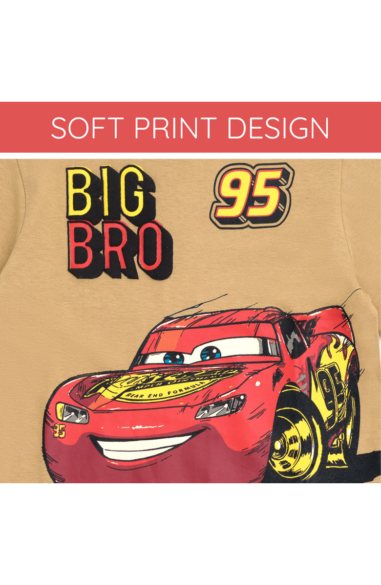 Disney Cars Lightning McQueen Short Sleeve T-Shirt, Alternate, color, Tan Lightning Mcqueen