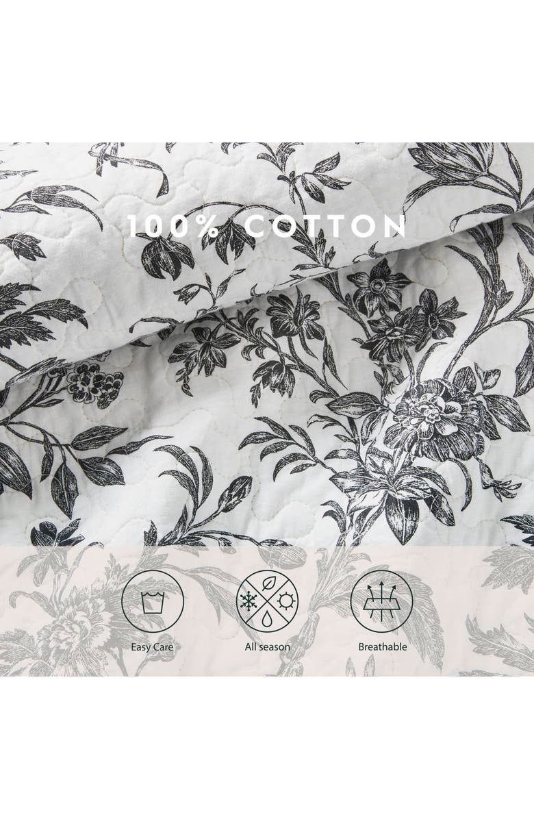 Laura Ashley Amberley Quilt & Sham Set, Alternate, color, Black White