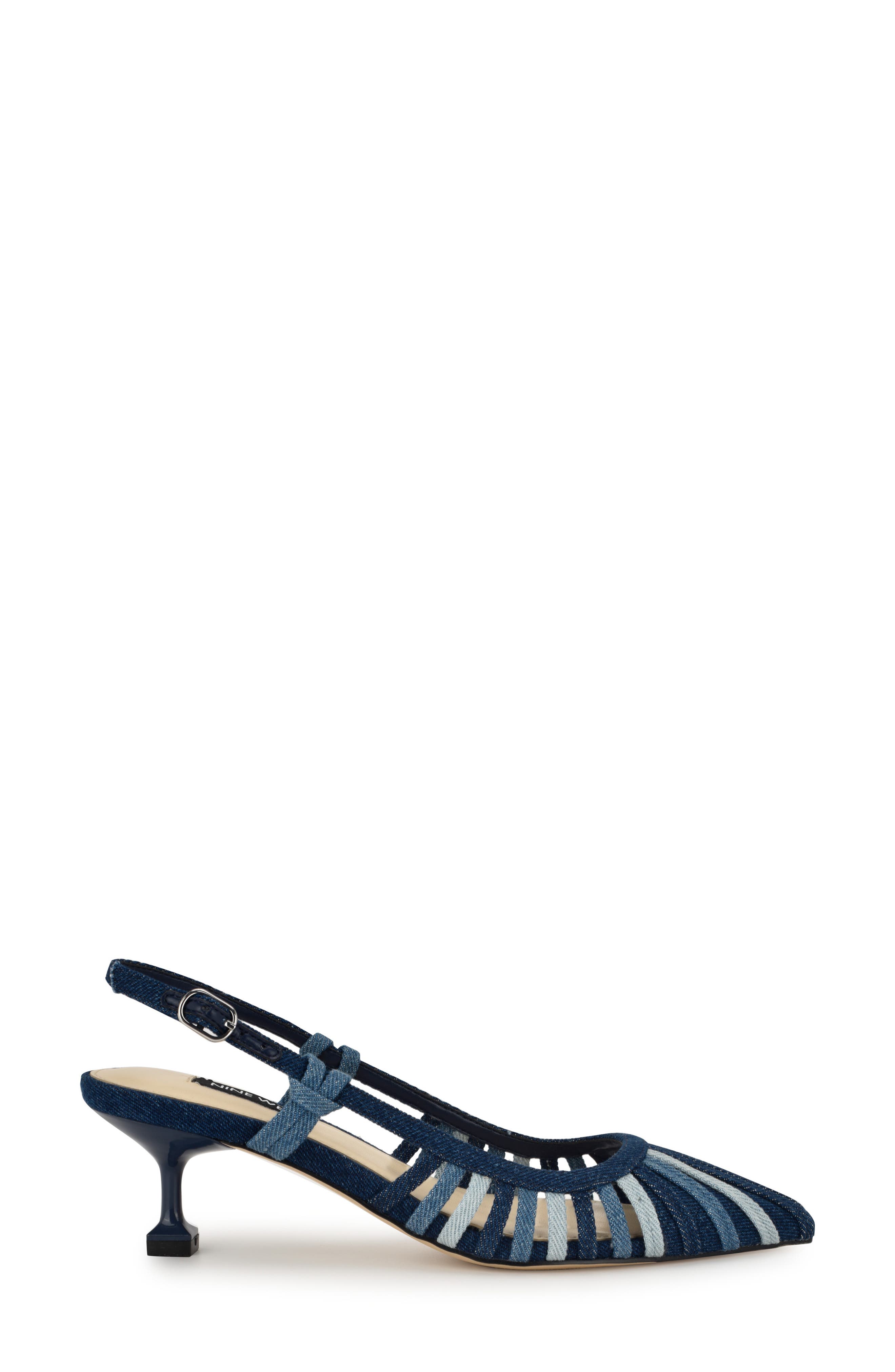 Whitt Pointed Toe Slingback Pump, Alternate, color, DARK BLUE