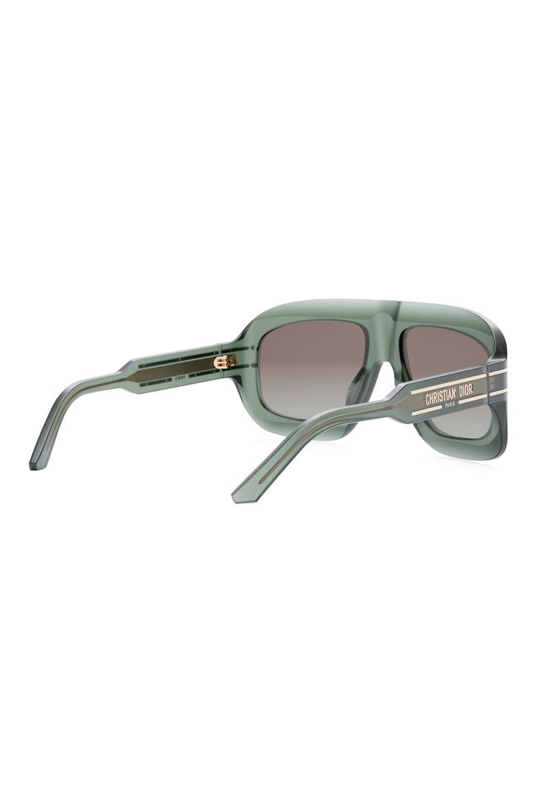 'DiorSignature M1U 58mm Rectangular Sunglasses, Alternate, color, LIGHT GREEN/ GRADIENT BROWN