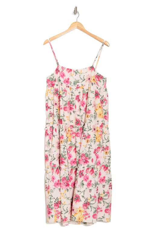 MAISIE MAISIE FLORAL A-LINE TIERED MIDI DRESS 