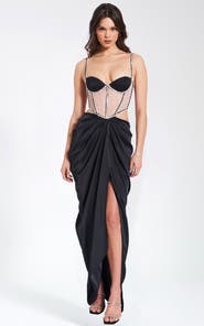 Miss Circle Cadence Satin Corset Evening Gown