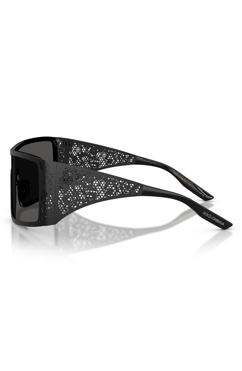 Dolce&Gabbana 138mm Rectangular Shield Sunglasses, Alternate, color, Matte Black / Dark Grey