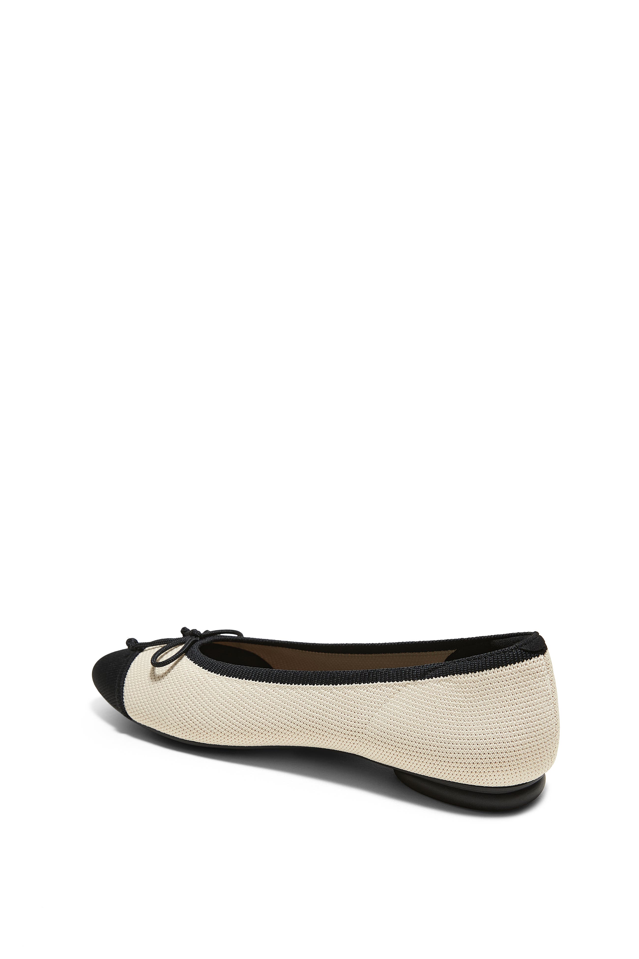 Tiana Almond-Toe Bow Flats, Alternate, color, Cream Ivory Black