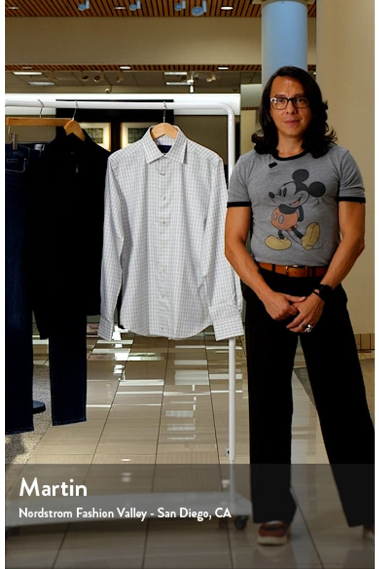 Trim Fit Dobby Micro Check Cotton Dress Shirt video