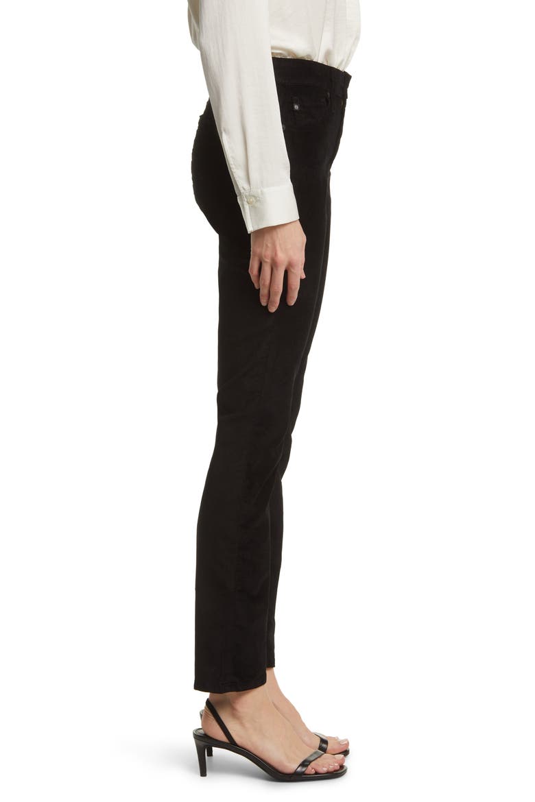 Mari High Waist Slim Ankle Straight Leg Jeans, Alternate, color, SUPER BLACK